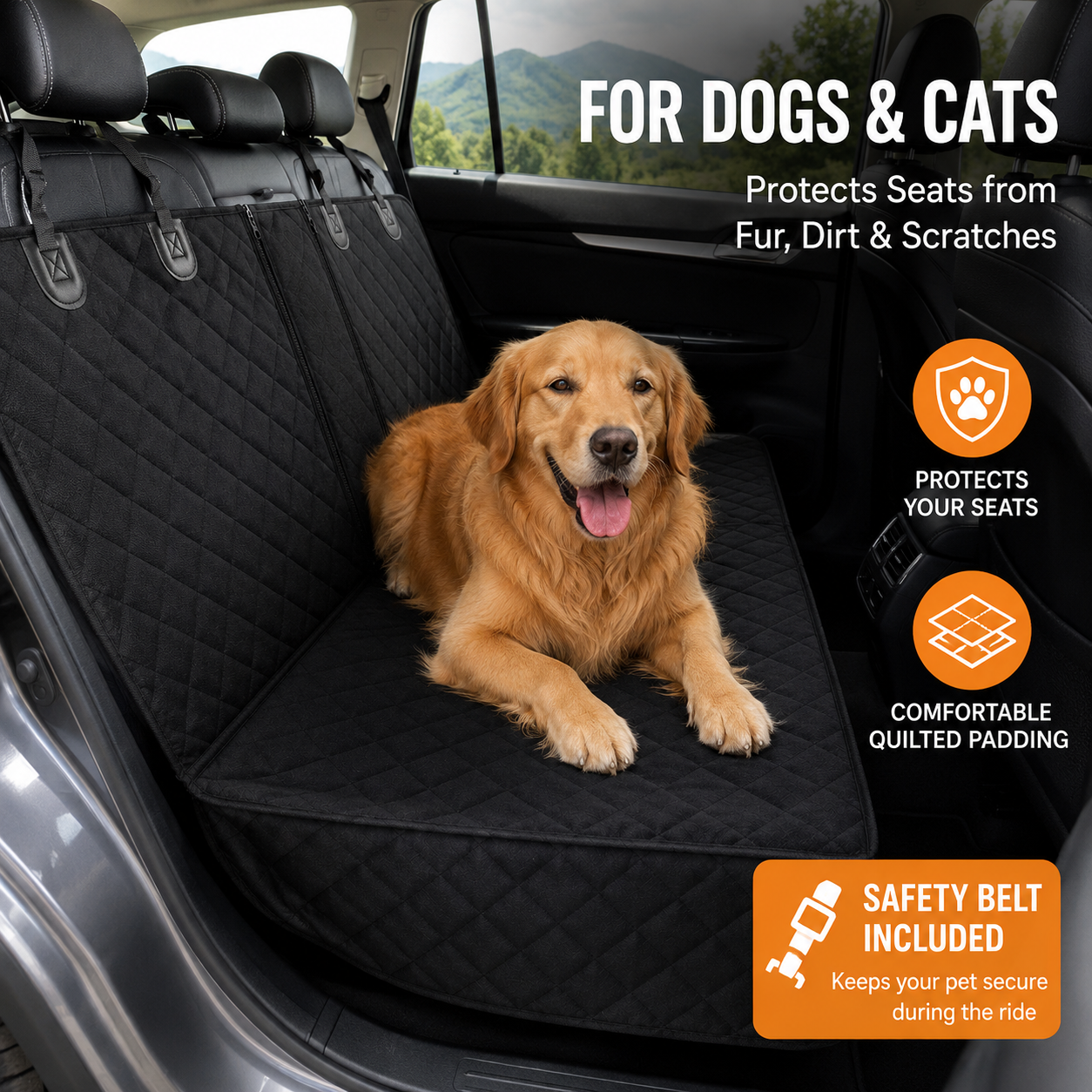 Mattress Protector Waterproof - Waterproof Dog Car Seat Cover Rear