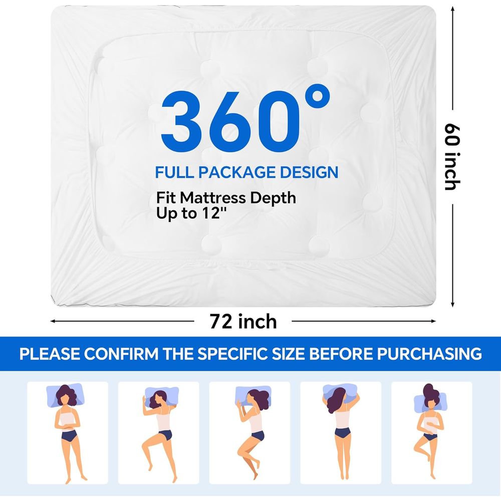 2 Inch Thick Queen Size Mattre - огляд і ціна Mattress Protector Waterproof